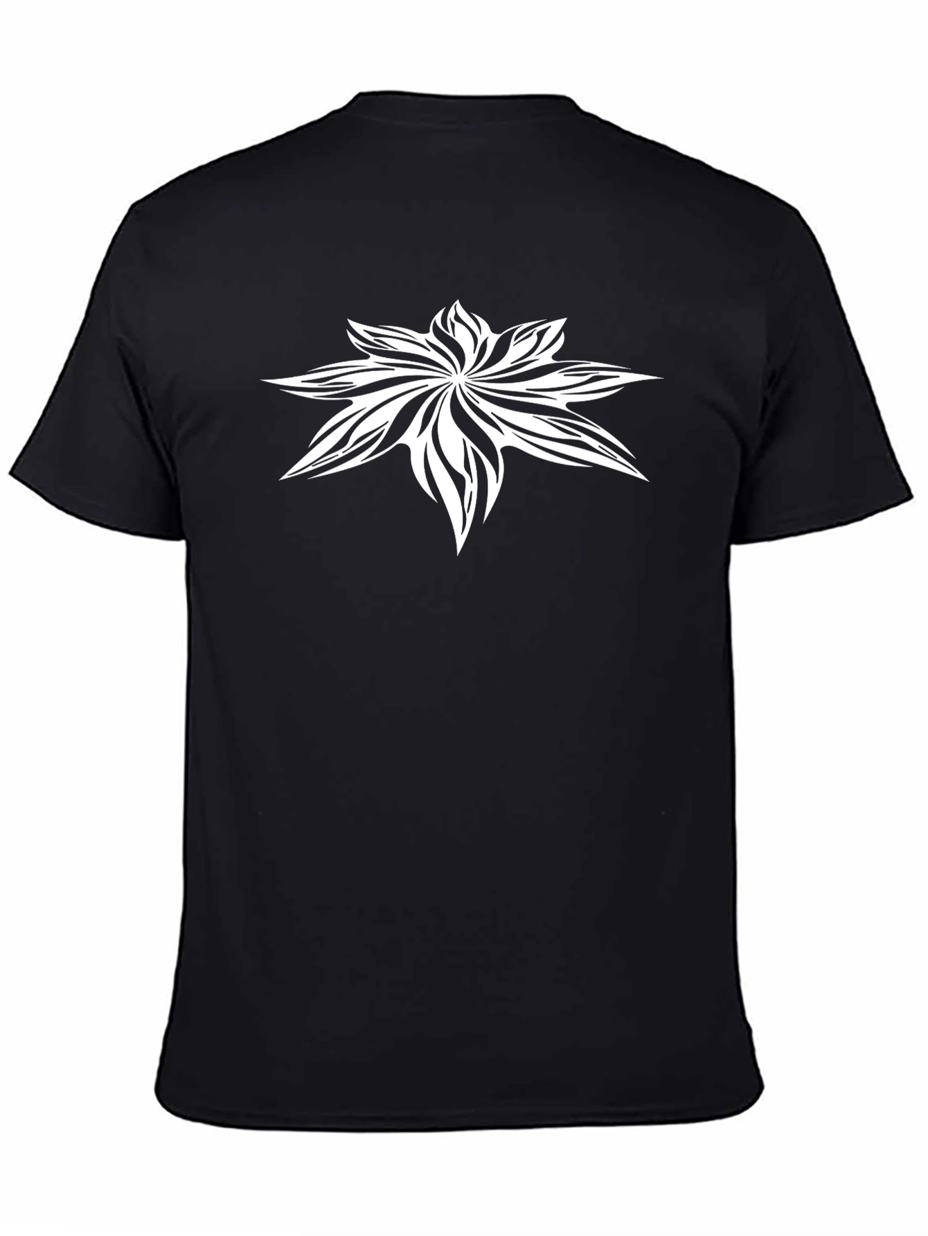 Abstract Floral Graphic Black T-Shirt
