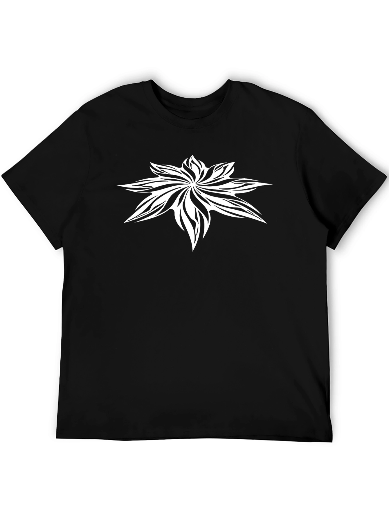 Abstract Floral Graphic Black T-Shirt