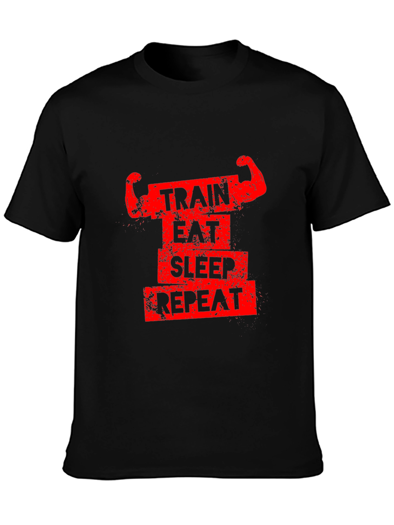 Train Eat Sleep Repeat Graphic Tee - Black