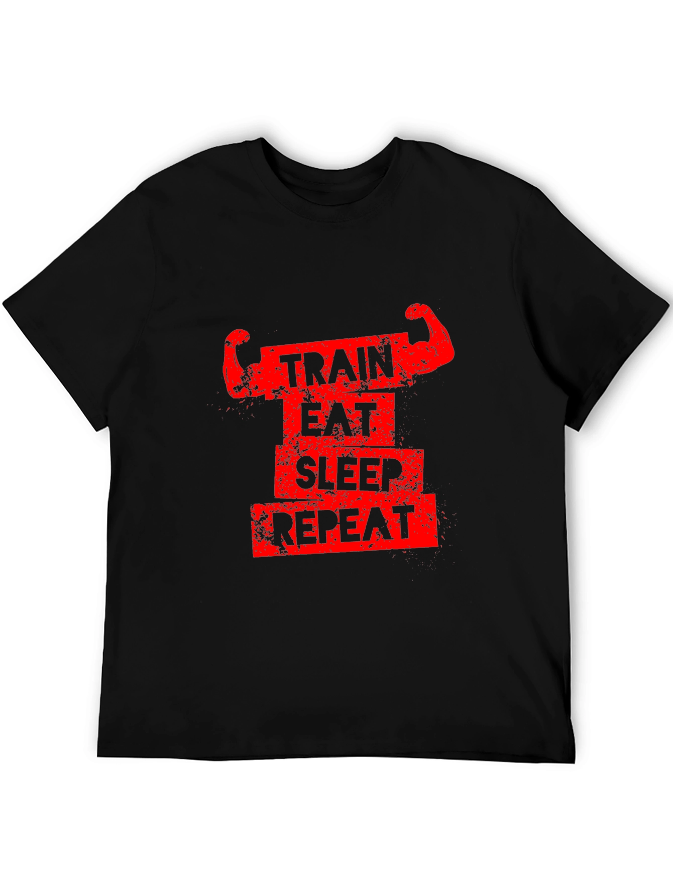 Train Eat Sleep Repeat Graphic Tee - Black