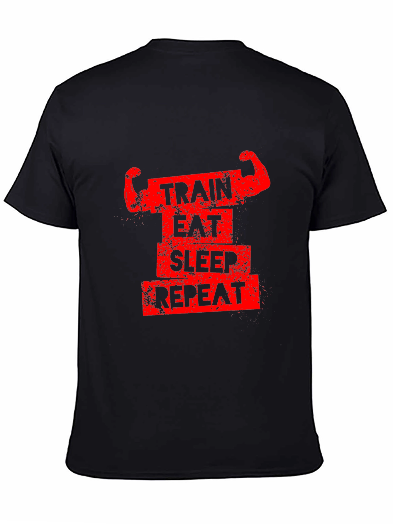 Train Eat Sleep Repeat Graphic Tee - Black
