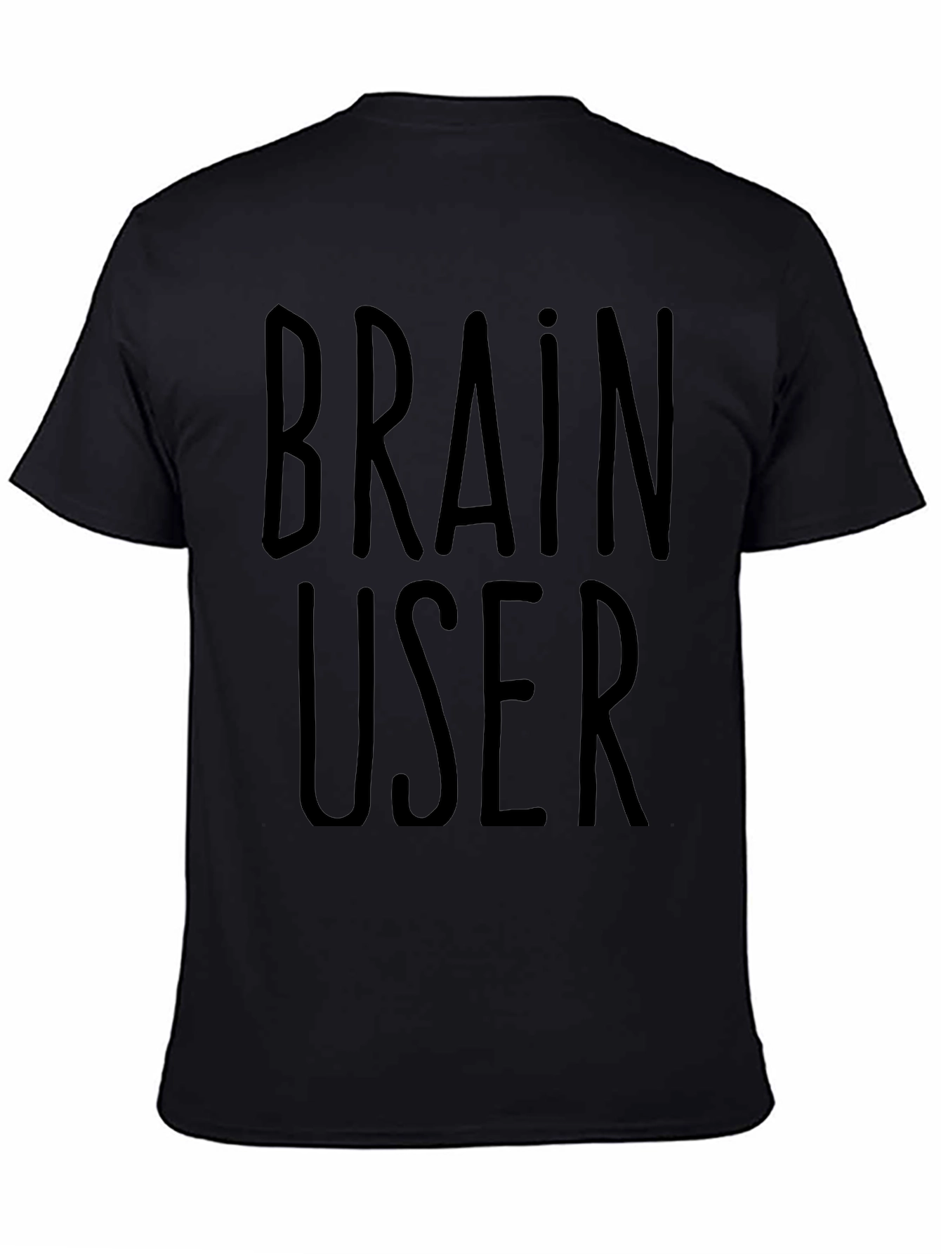 Brain User Graphic Tee - Black Crew Neck T-Shirt