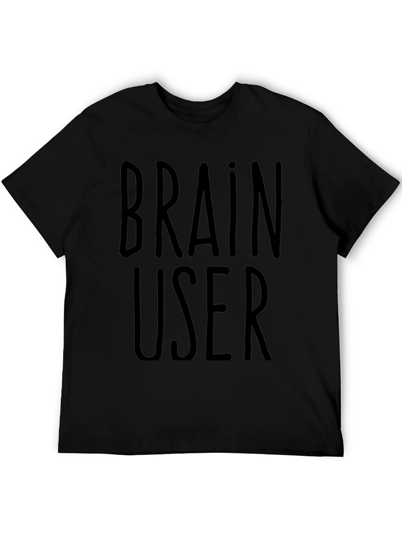 Brain User Graphic Tee - Black Crew Neck T-Shirt