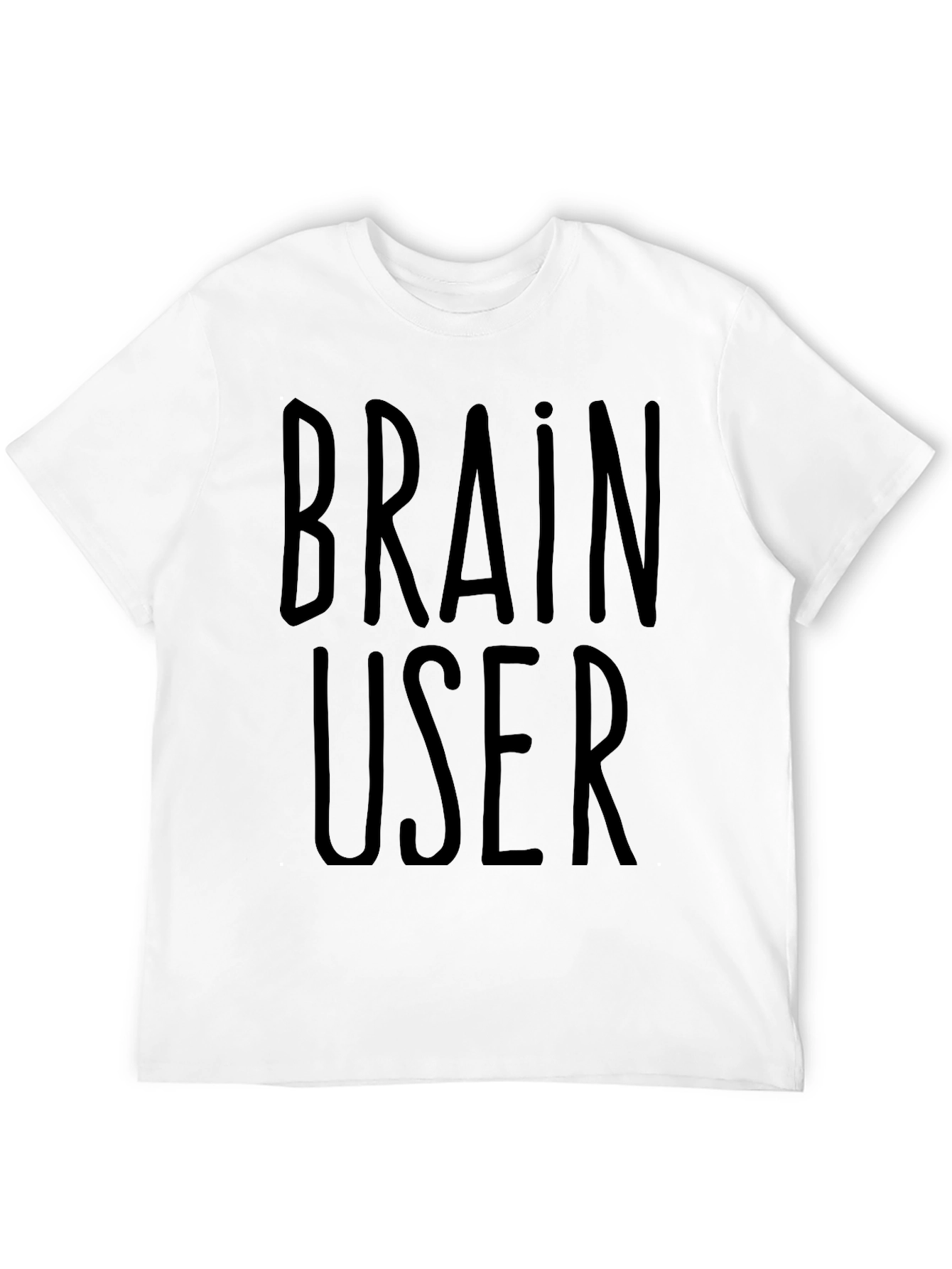 Brain User Graphic Tee - Black Crew Neck T-Shirt