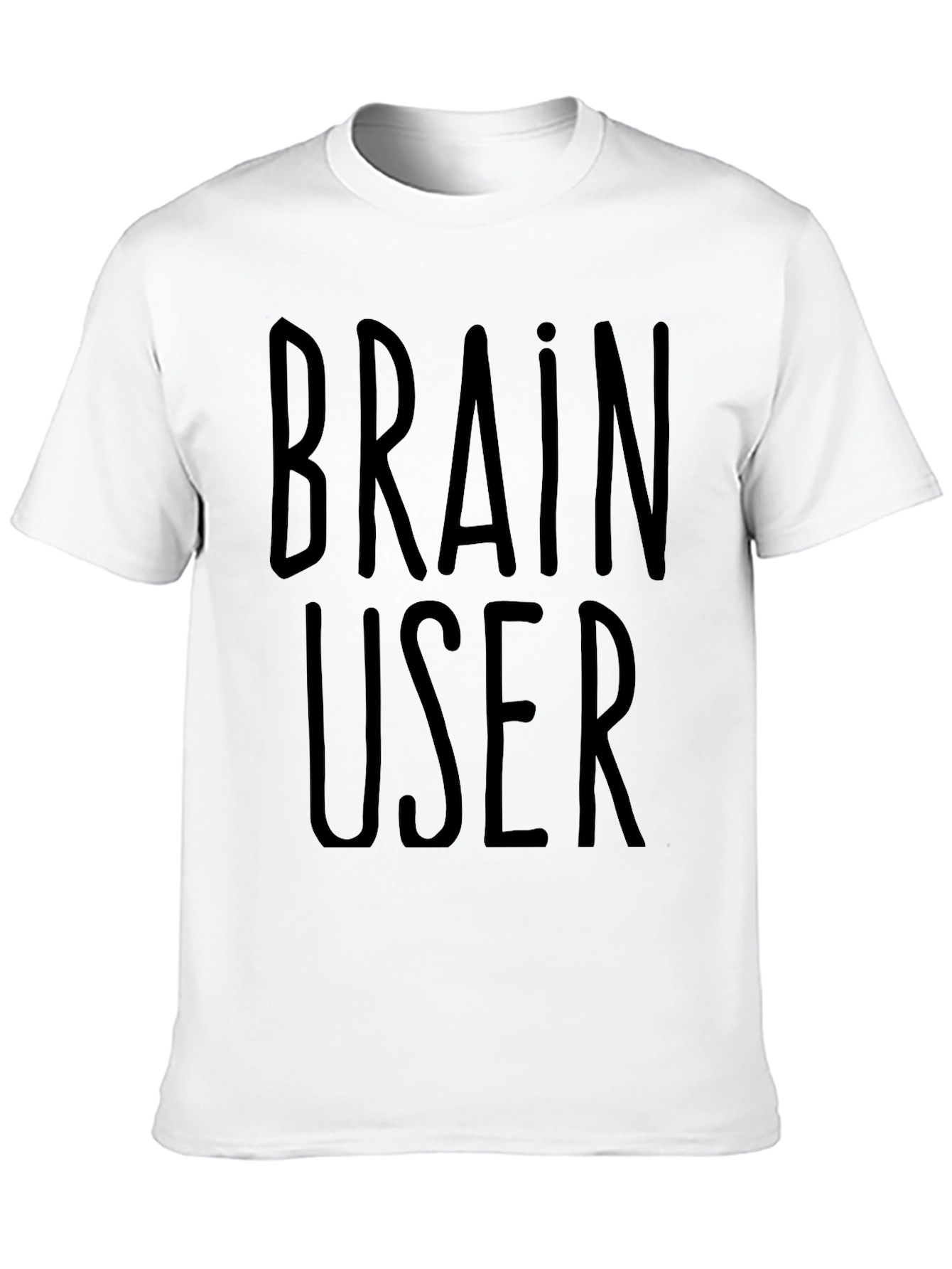 Brain User Graphic Tee - Black Crew Neck T-Shirt