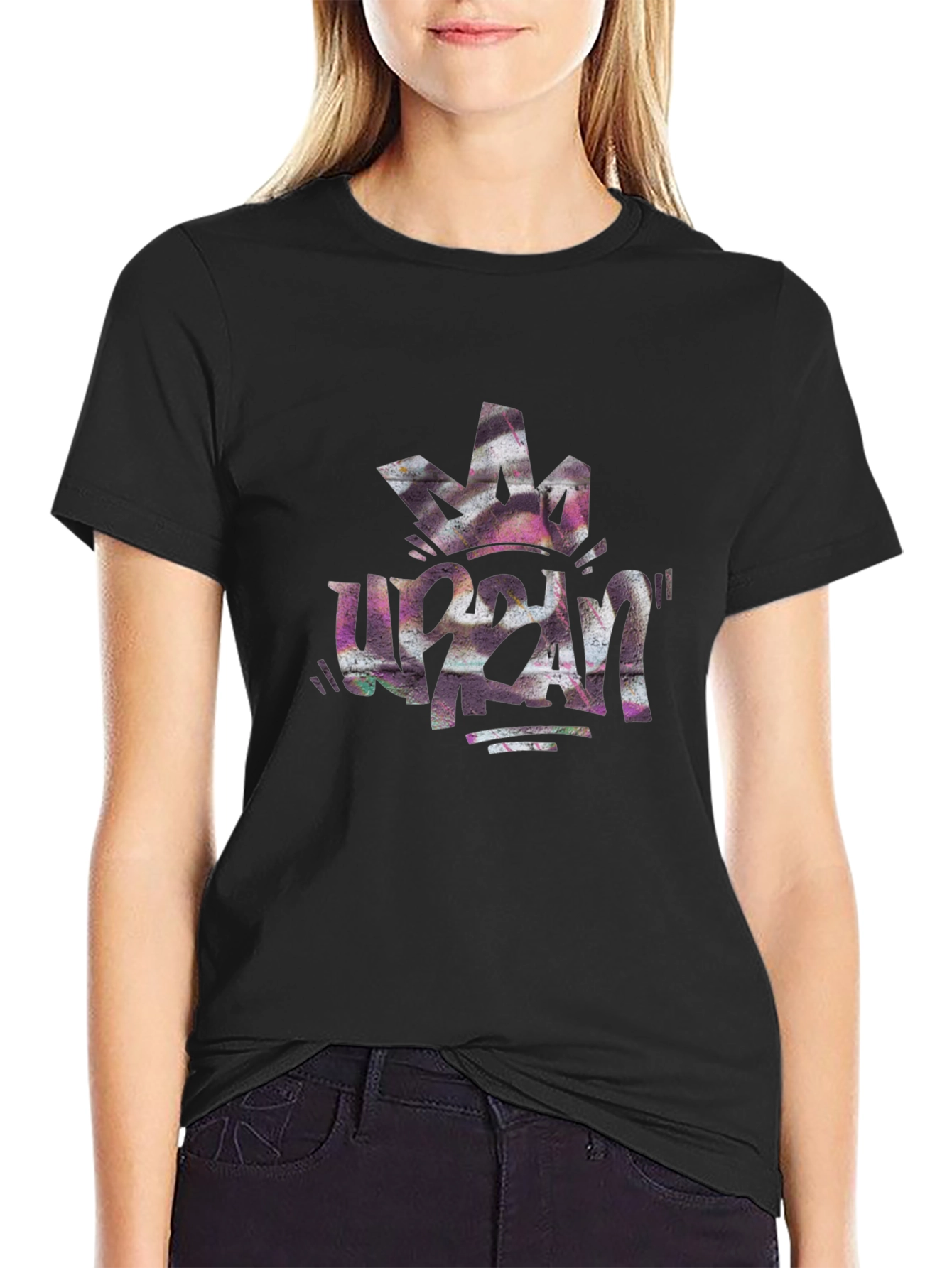 Urban Crown Graphic Black Tee