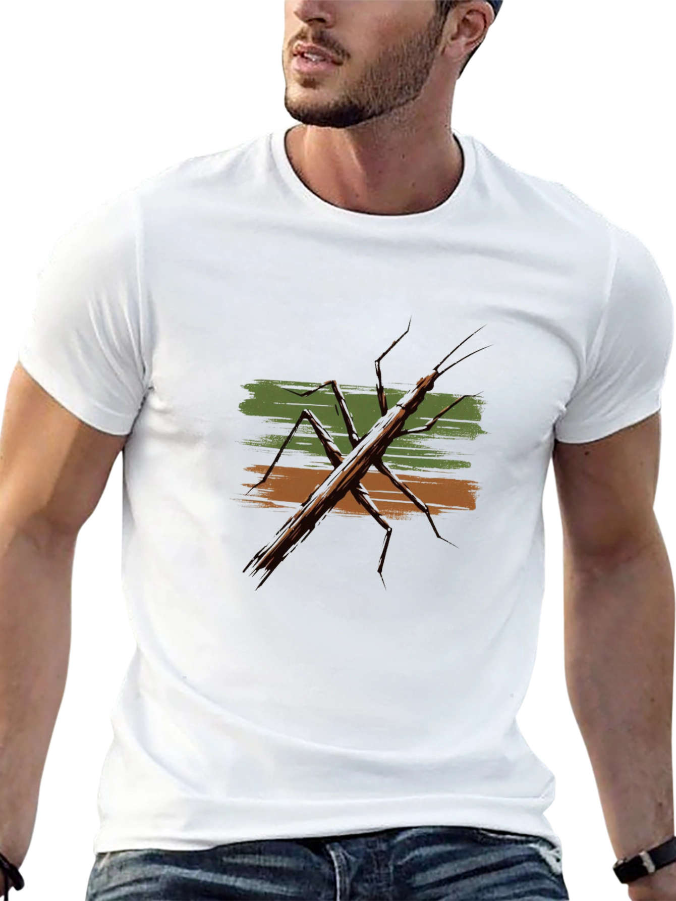 Stick Bug Graphic Tee - Novelty Insect T-Shirt