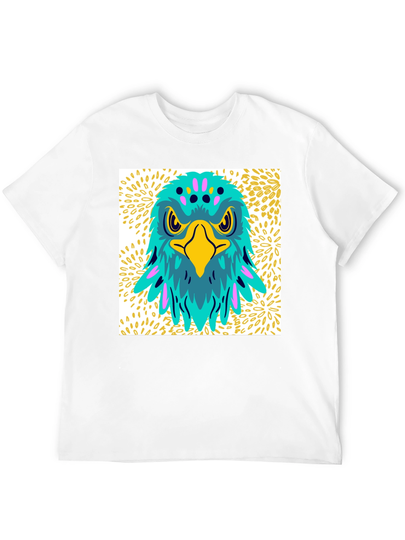 Bold Eagle Graphic Tee - Black Cotton Casual T-Shirt