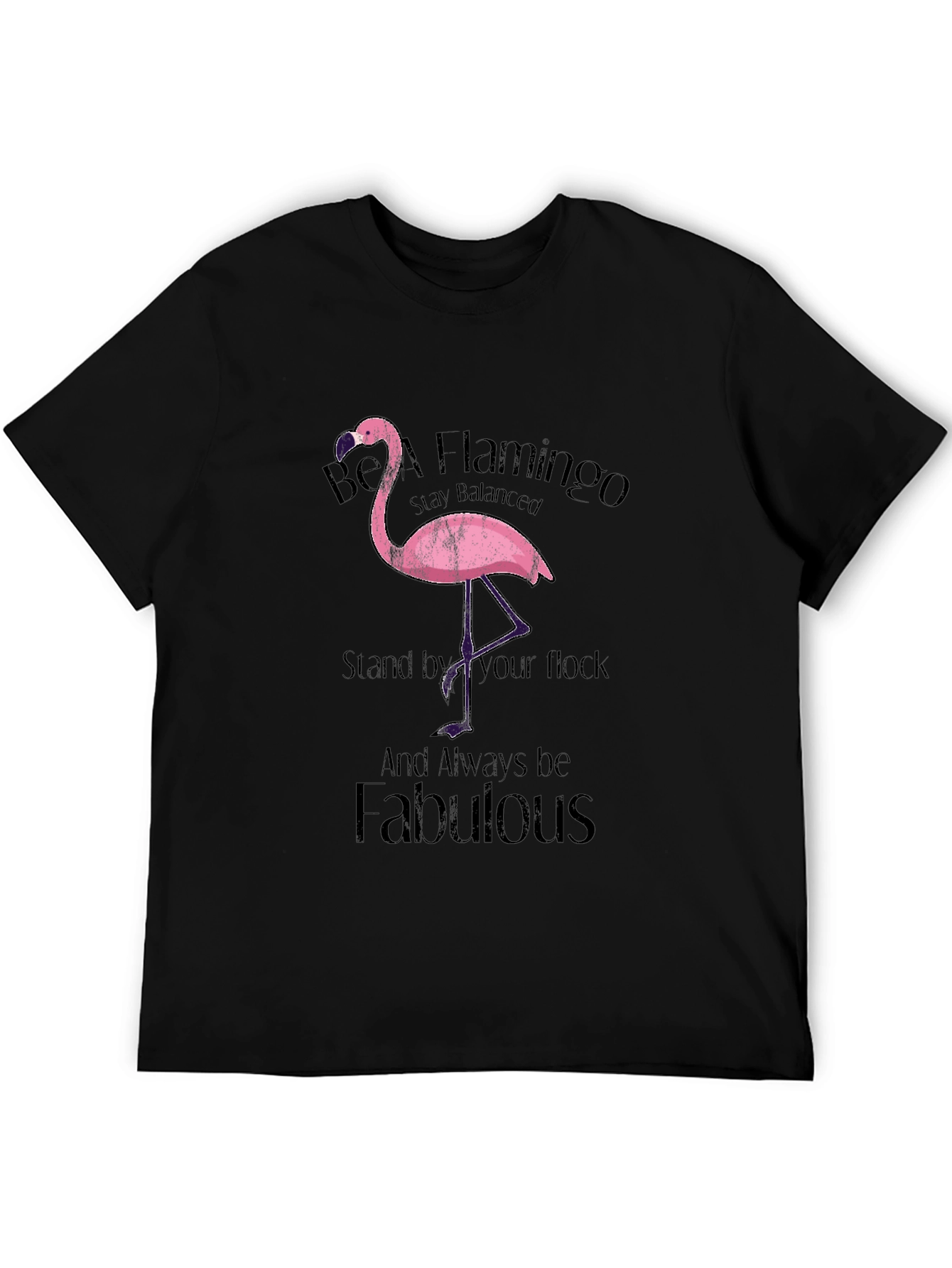Be a Flamingo Black T-Shirt