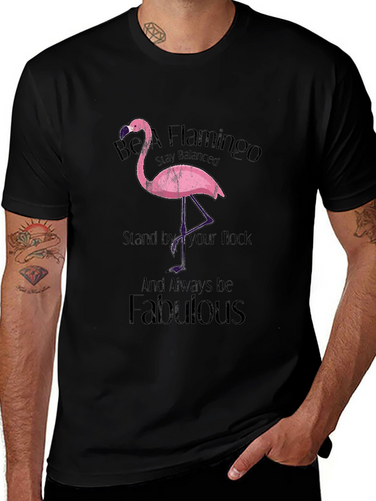 Be a Flamingo Black T-Shirt