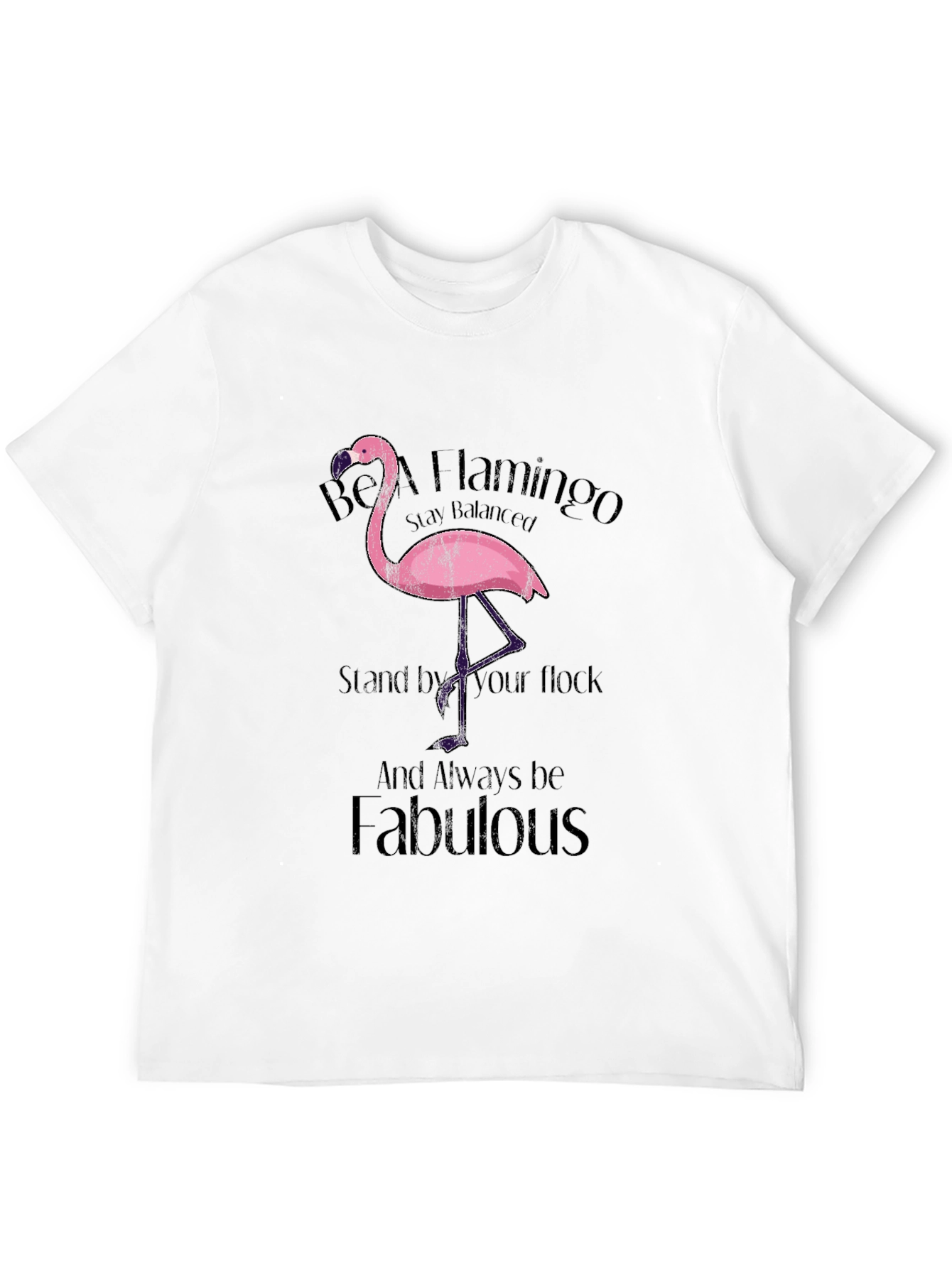Be a Flamingo Black T-Shirt