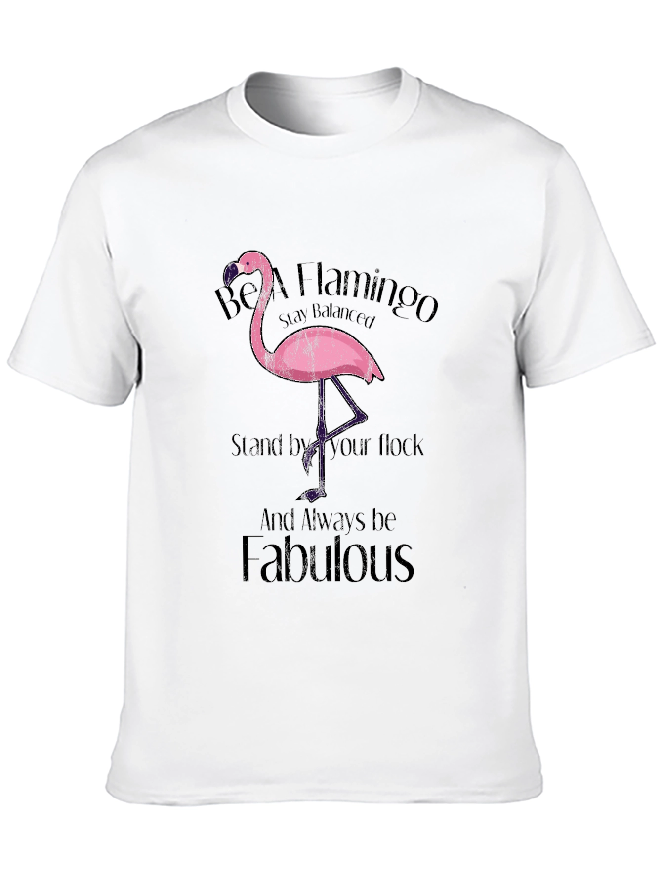 Be a Flamingo Black T-Shirt