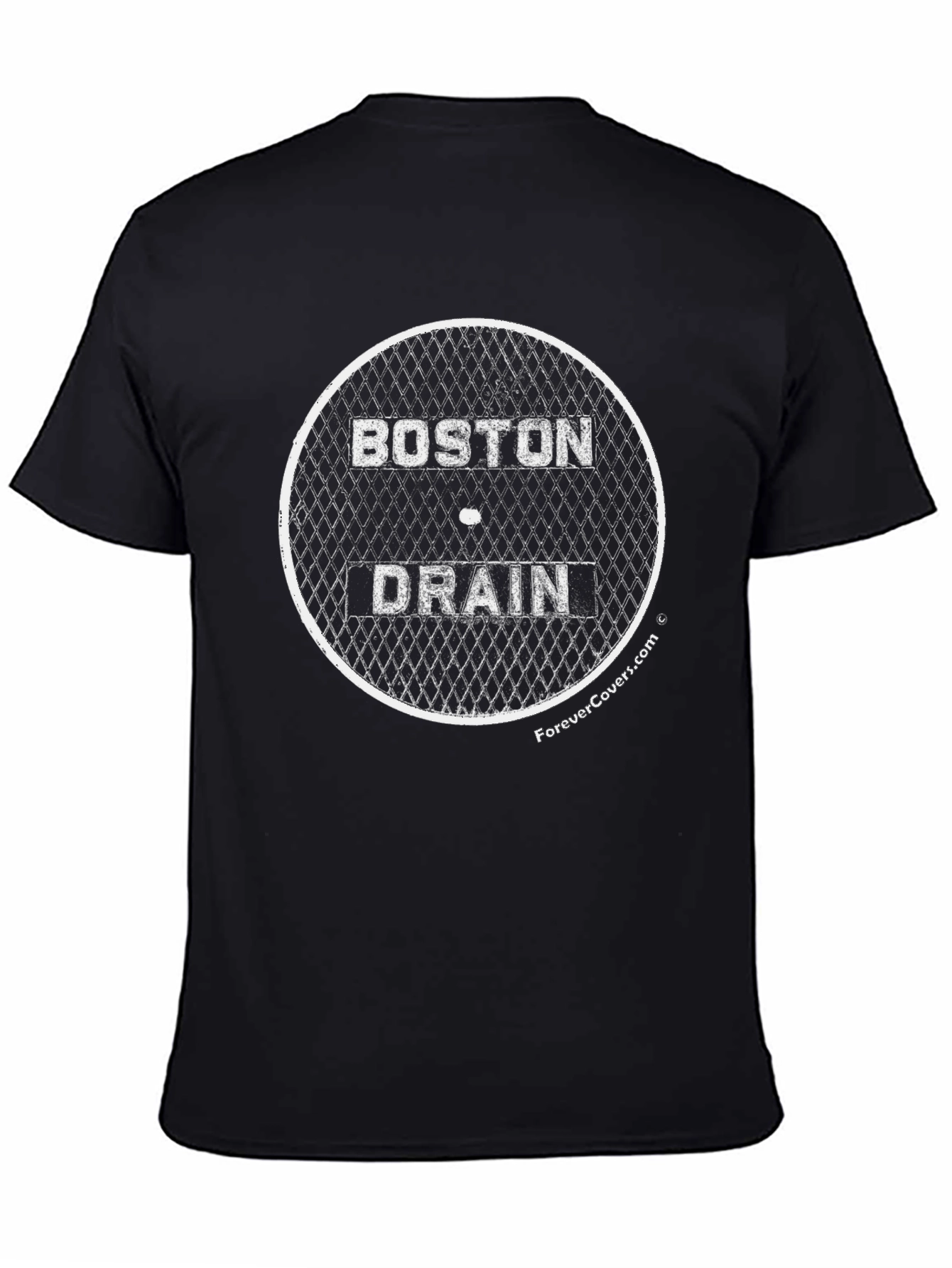 Boston Drain Cover Graphic Tee - Black