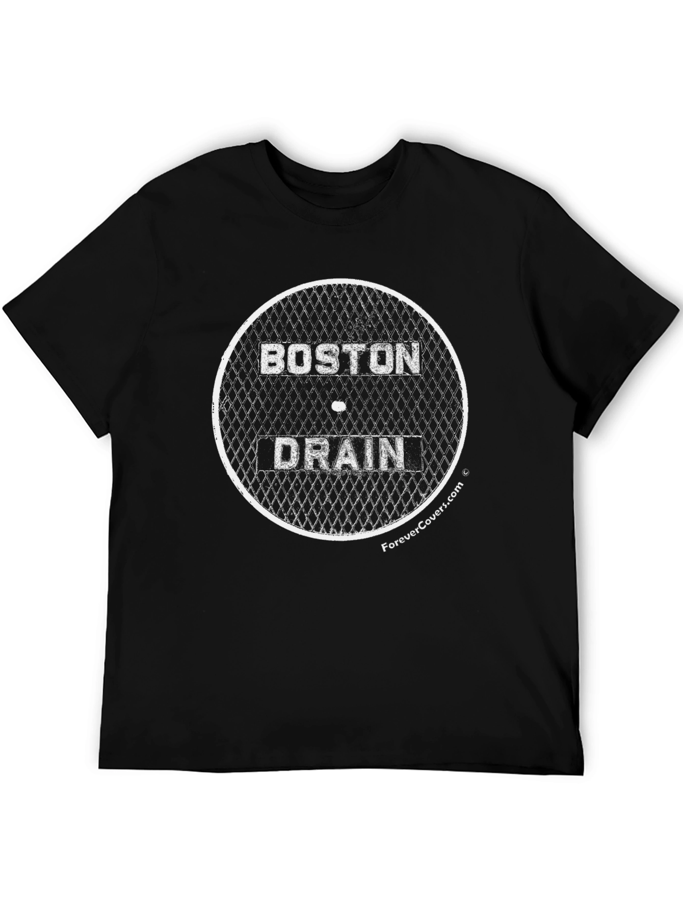 Boston Drain Cover Graphic Tee - Black