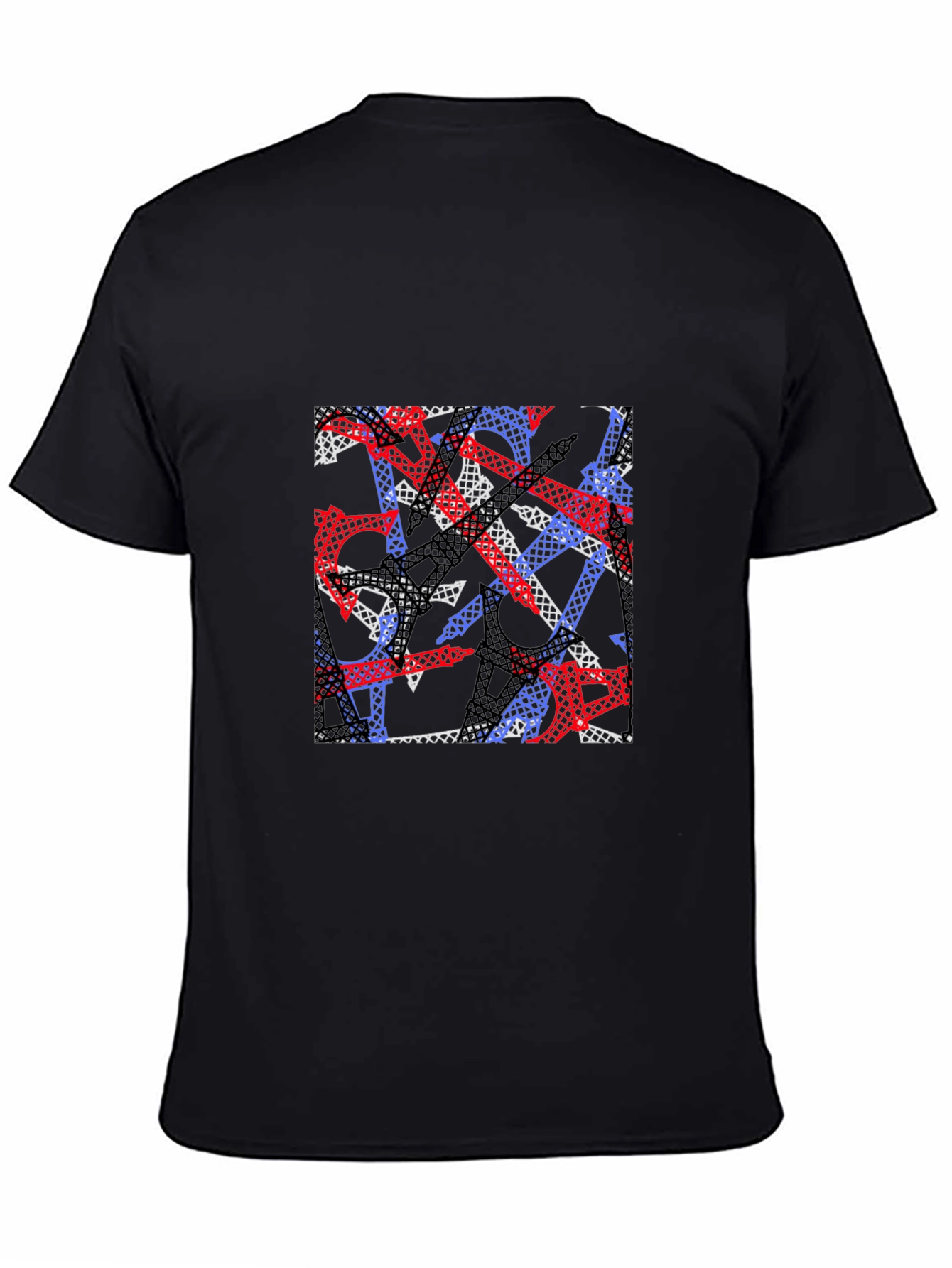 Abstract Eiffel Tower Print Mens T-Shirt