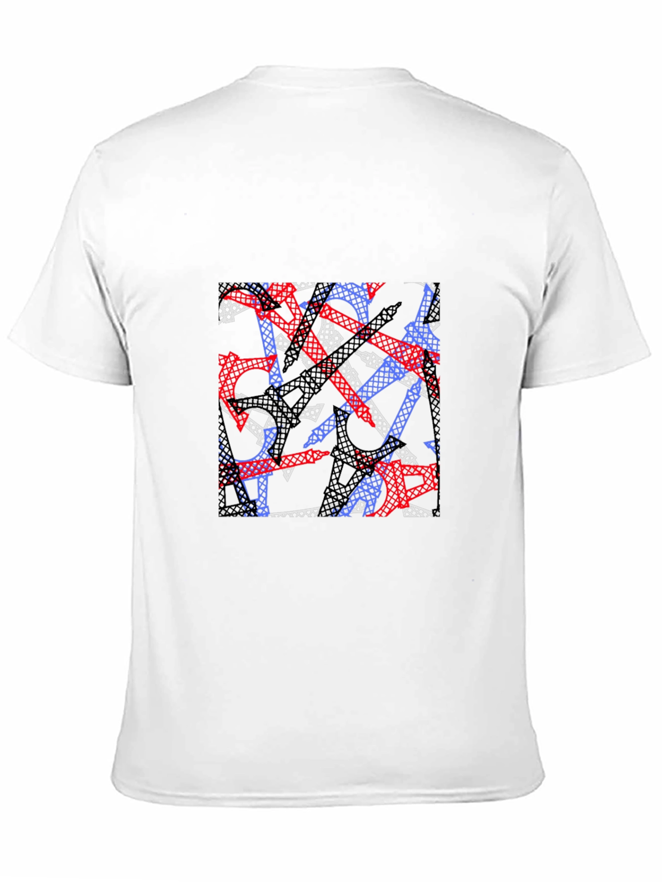 Abstract Eiffel Tower Print Mens T-Shirt