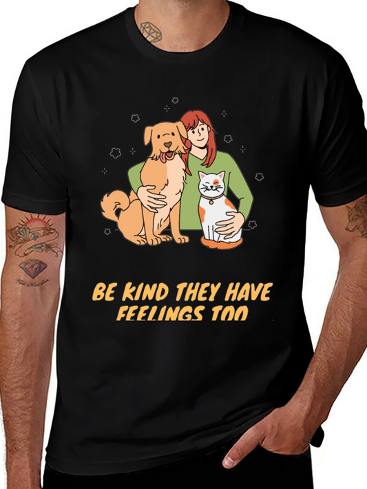 Be Kind Graphic T-Shirt - Cat & Dog Lover Tee