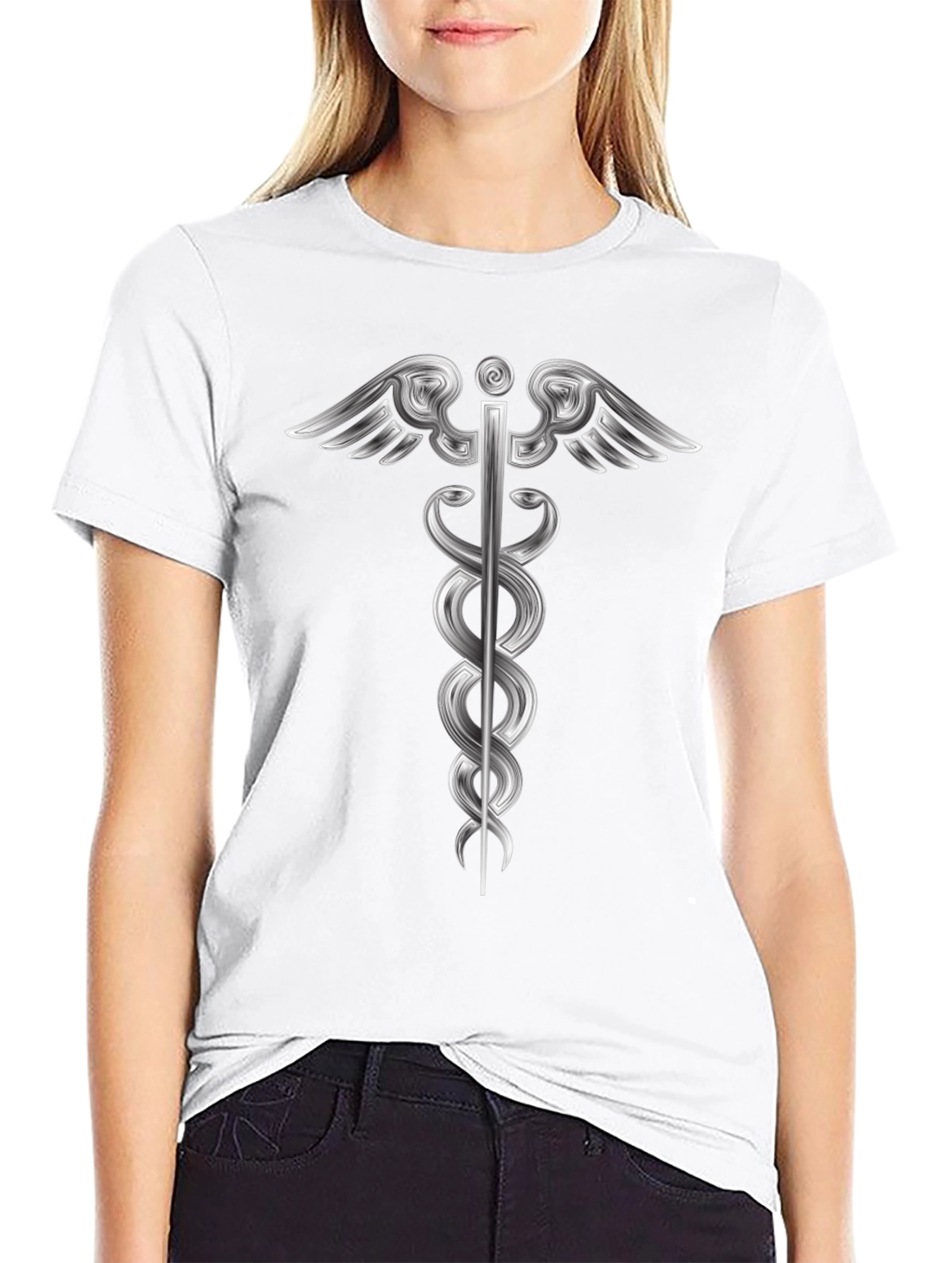 Caduceus Graphic Black T-Shirt