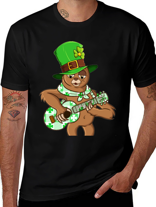 St. Patricks Day Sloth Guitar T-Shirt