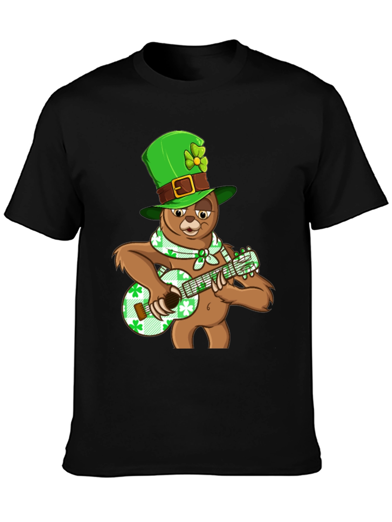 St. Patricks Day Sloth Guitar T-Shirt
