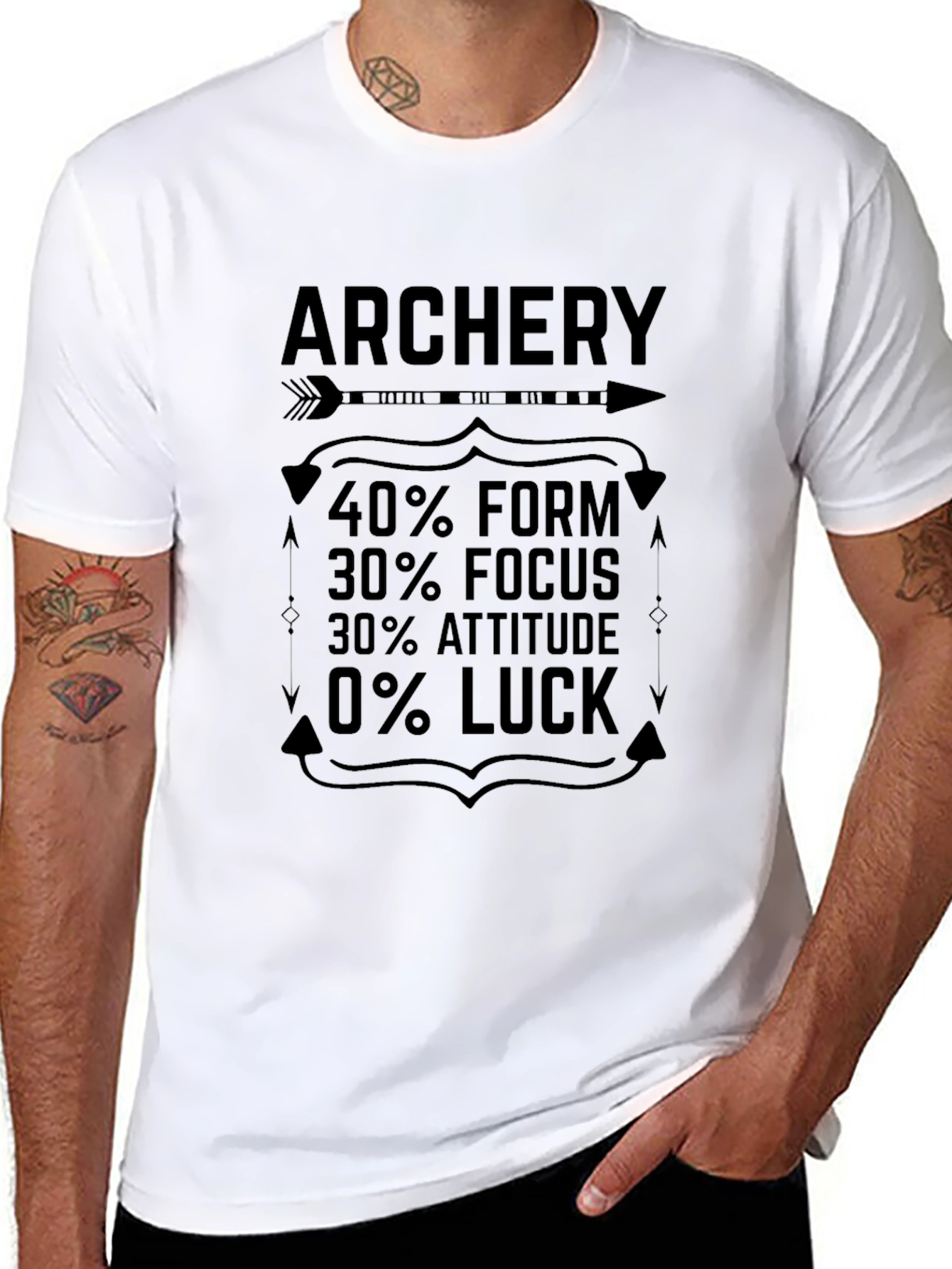Archery T-Shirt: Form Focus Attitude No Luck