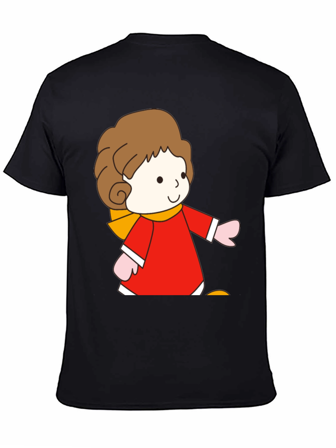 Cartoon Girl Graphic Tee - Black Unisex T-Shirt