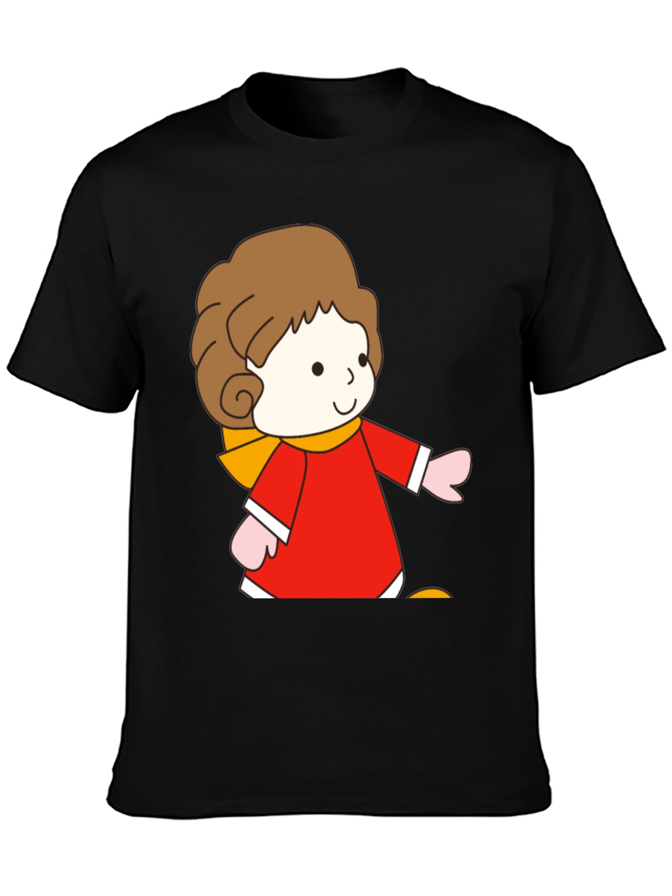 Cartoon Girl Graphic Tee - Black Unisex T-Shirt