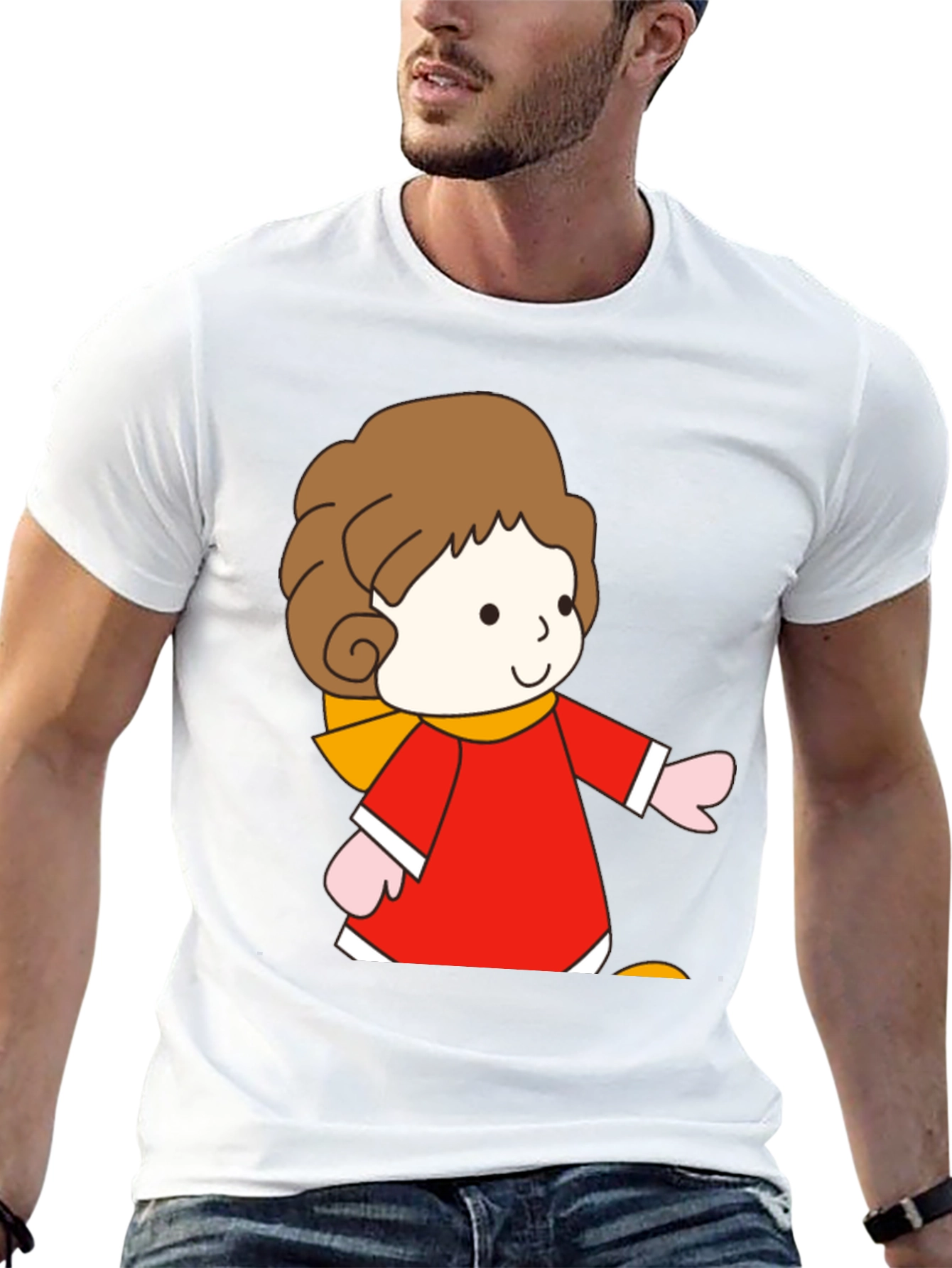 Cartoon Girl Graphic Tee - Black Unisex T-Shirt