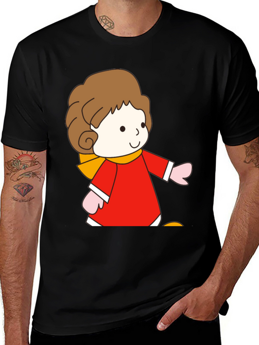 Cartoon Girl Graphic Tee - Black Unisex T-Shirt