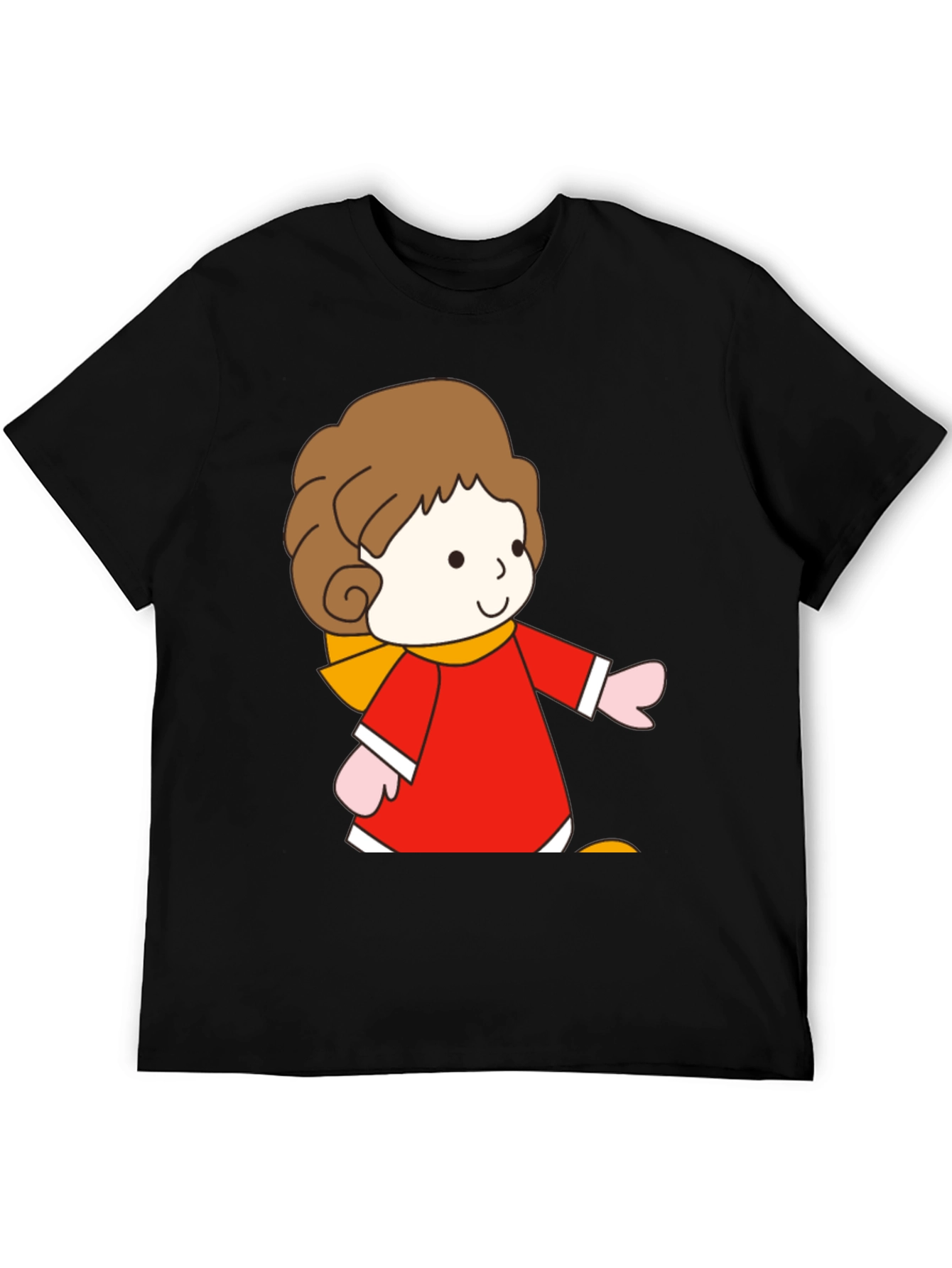 Cartoon Girl Graphic Tee - Black Unisex T-Shirt