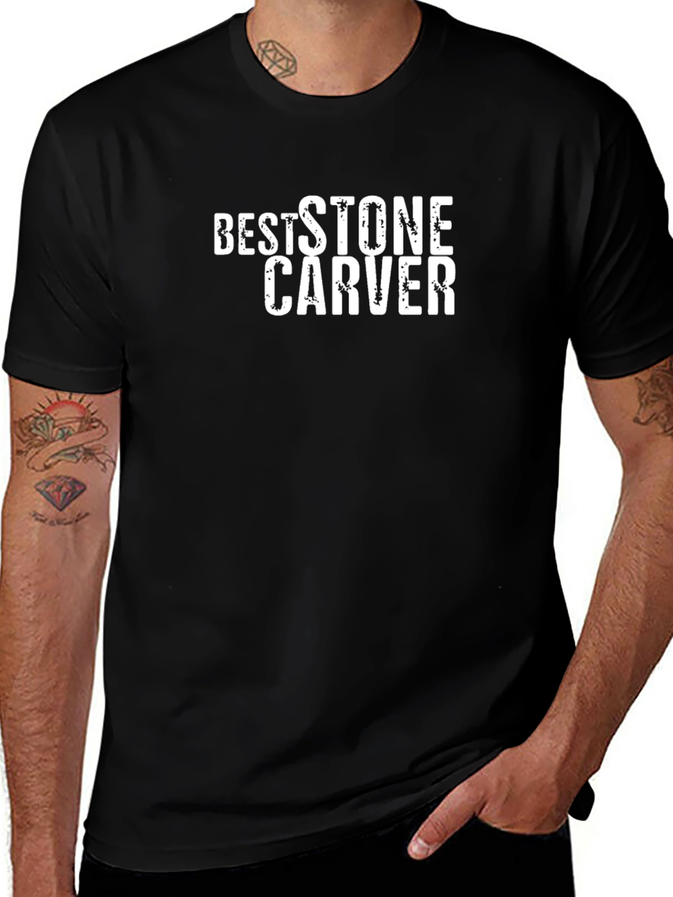 Best Stone Carver T-Shirt - Black Crew Neck Tee