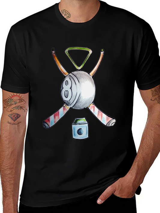 Billiards T-Shirt - 8 Ball Cue Rack Design