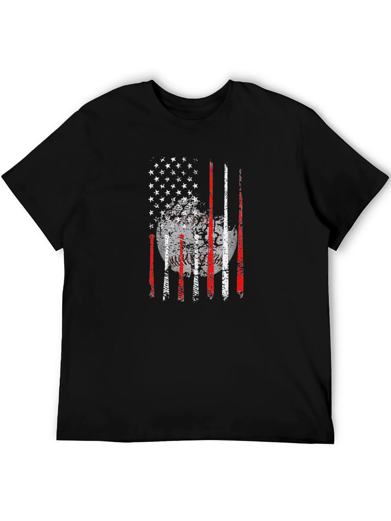 Baseball USA Flag Graphic T-Shirt