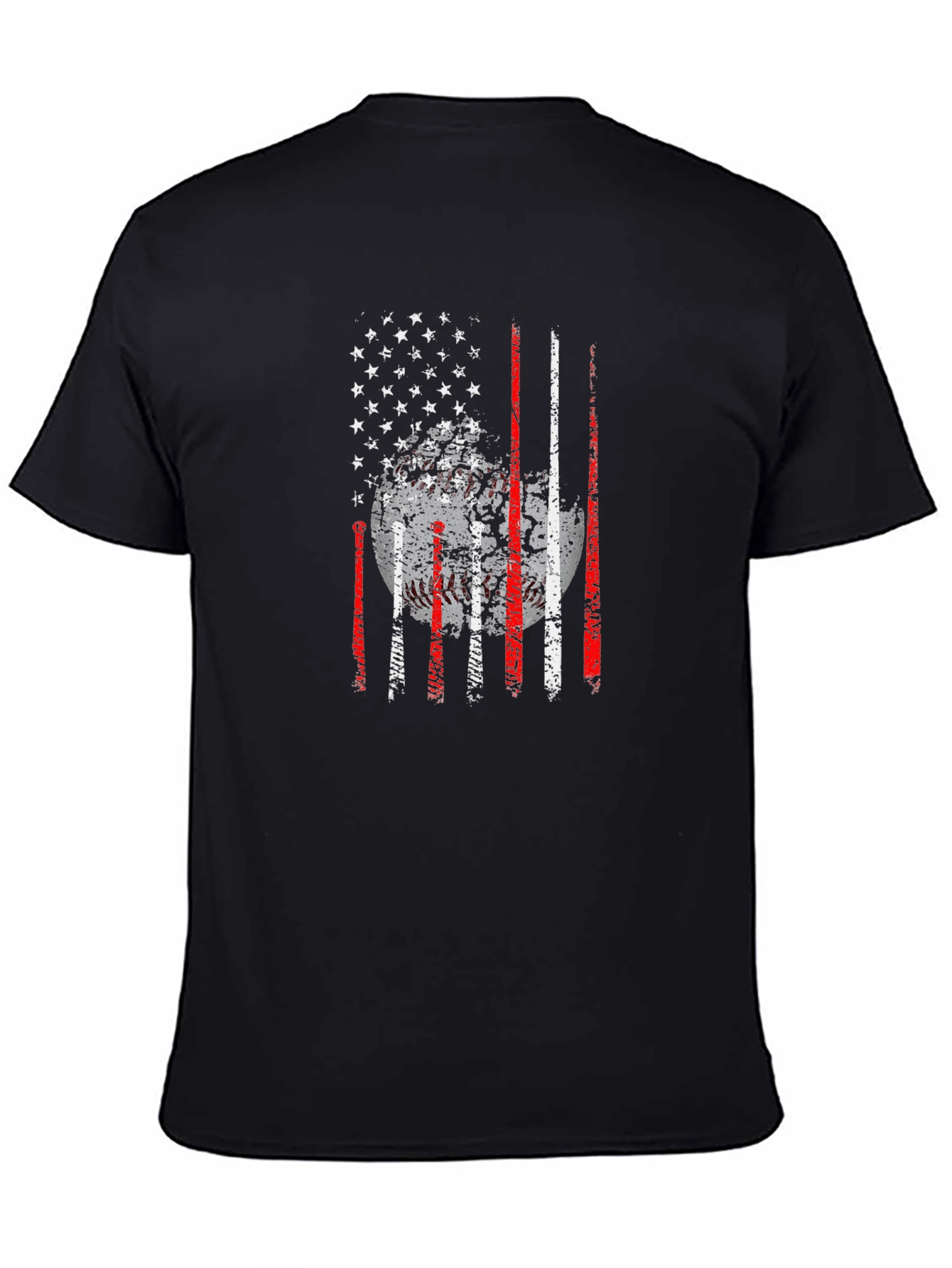 Baseball USA Flag Graphic T-Shirt