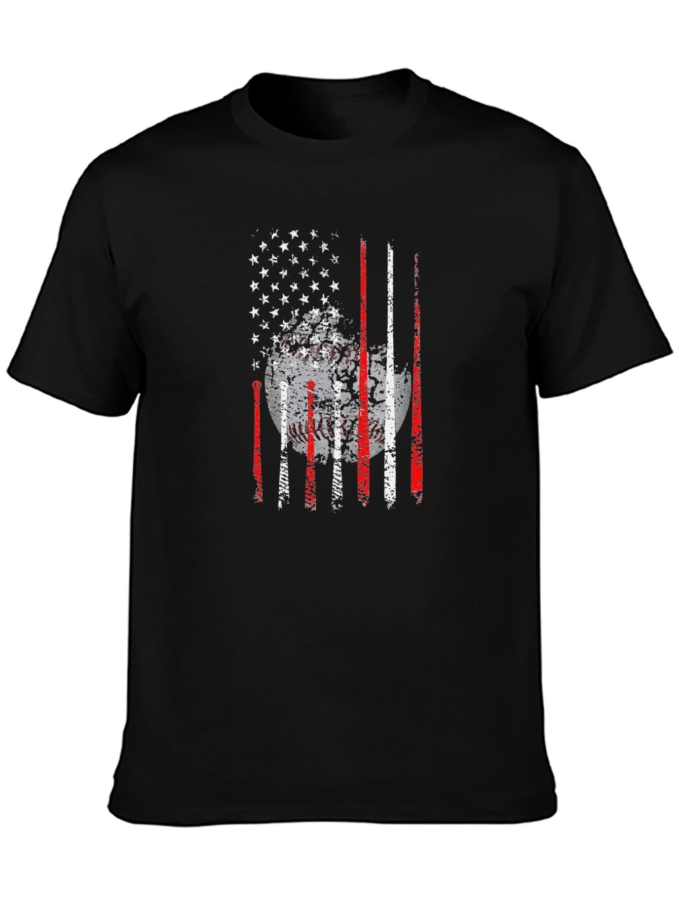 Baseball USA Flag Graphic T-Shirt