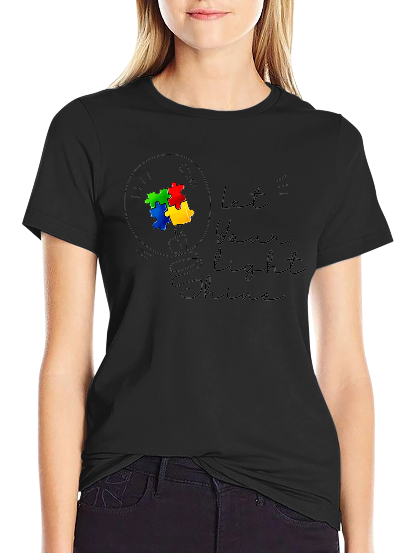 Autism Awareness T-Shirt - Let Your Light Shine
