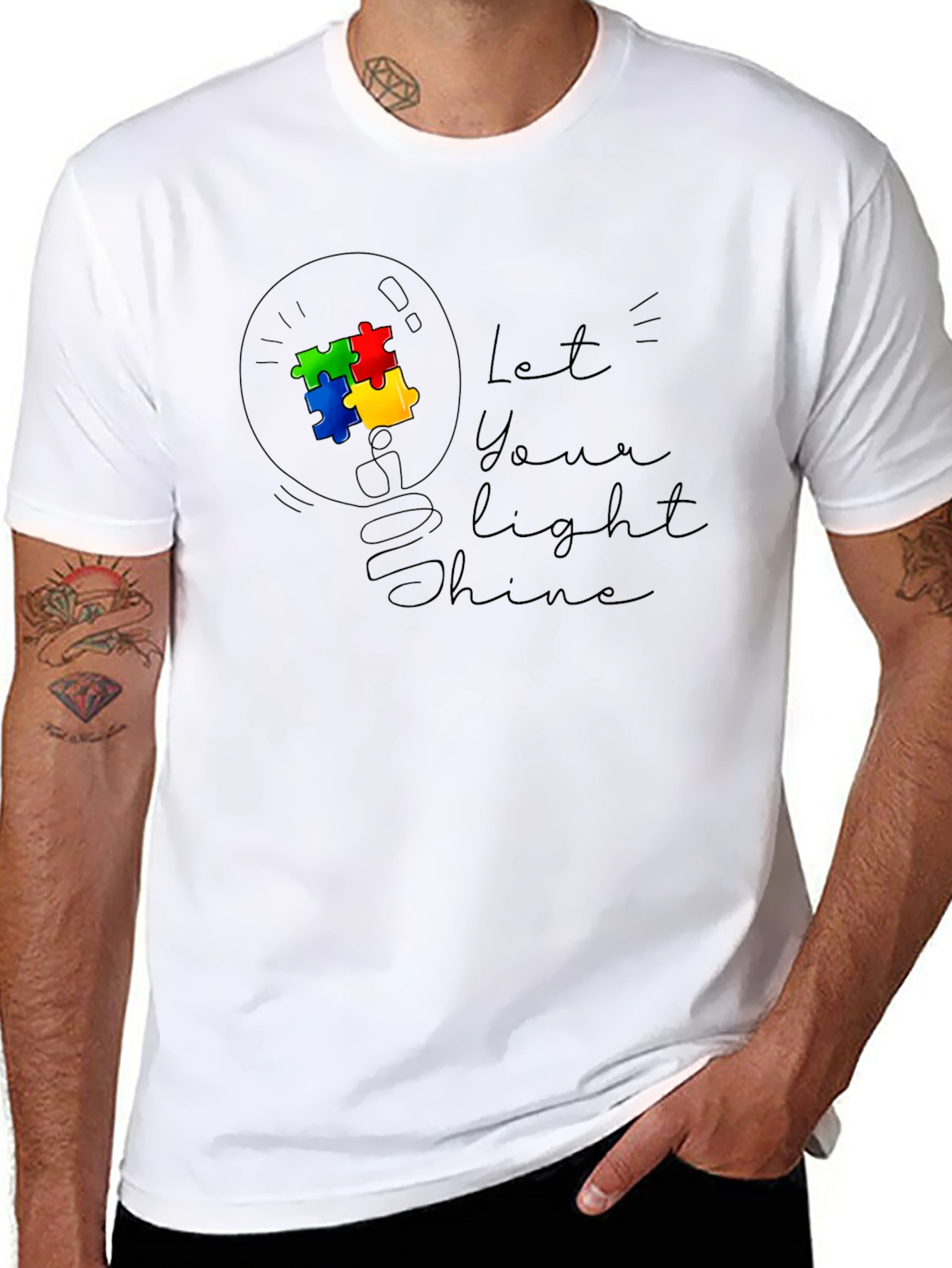 Autism Awareness T-Shirt - Let Your Light Shine