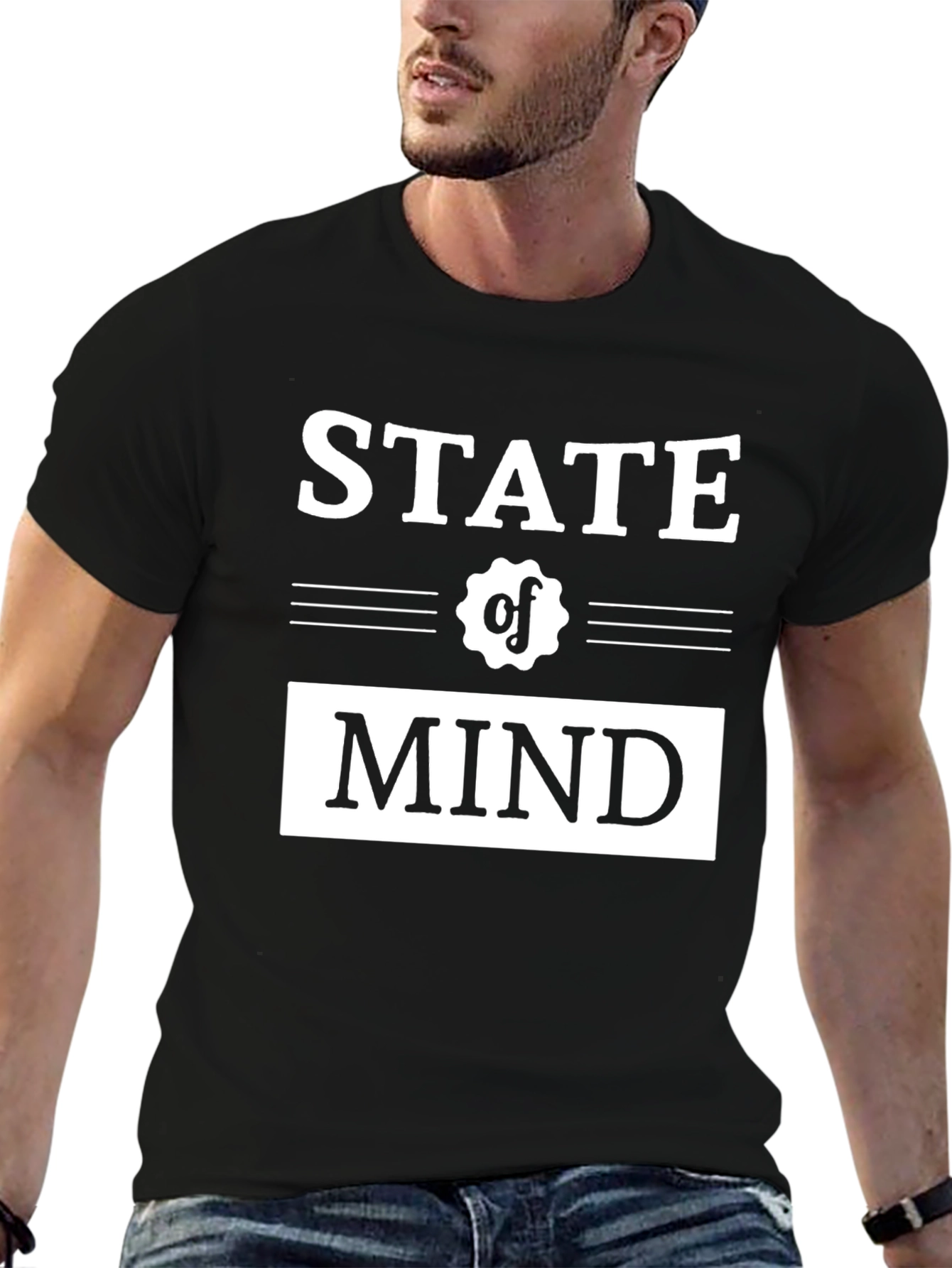 State of Mind Graphic Tee - Stylish Black T-Shirt