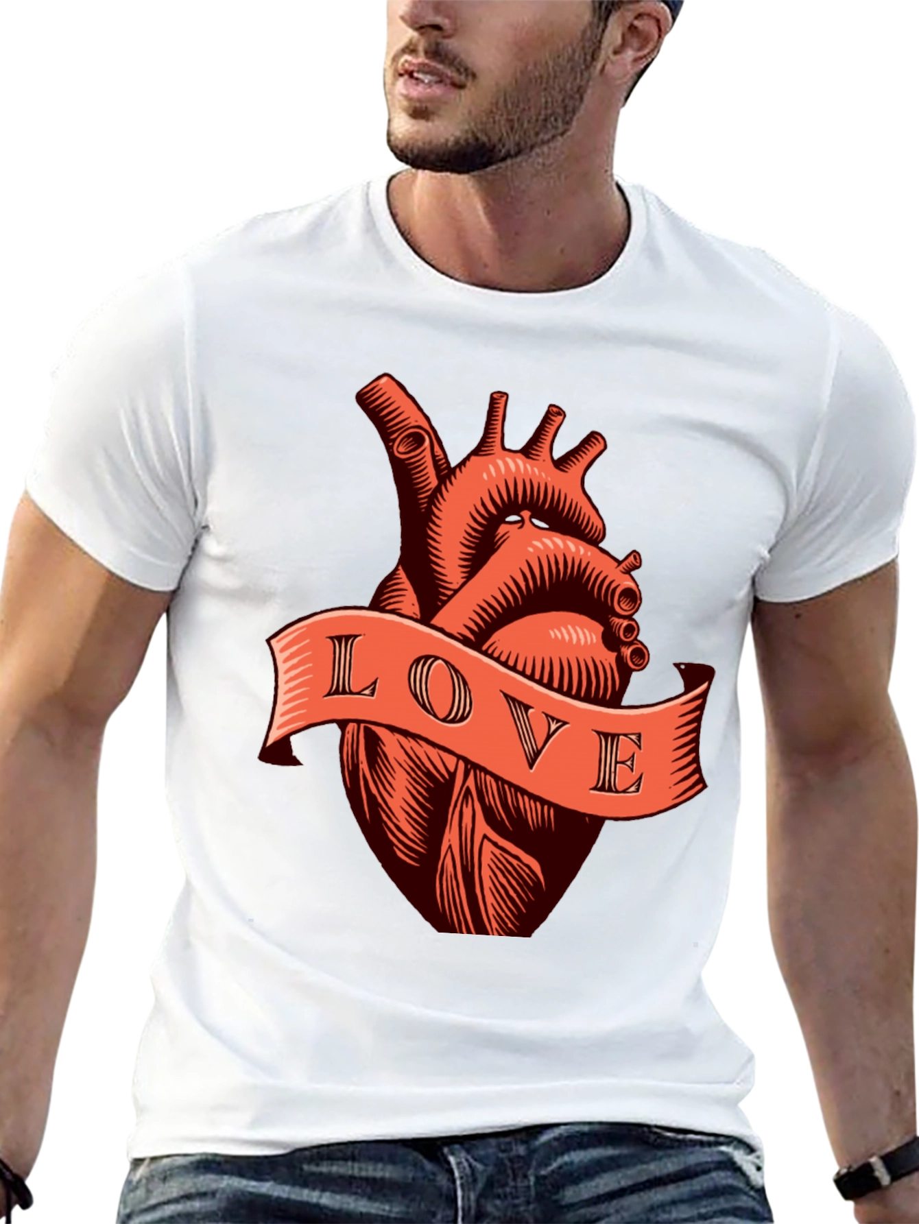 Anatomical Heart Love Tee - Black Graphic T-Shirt