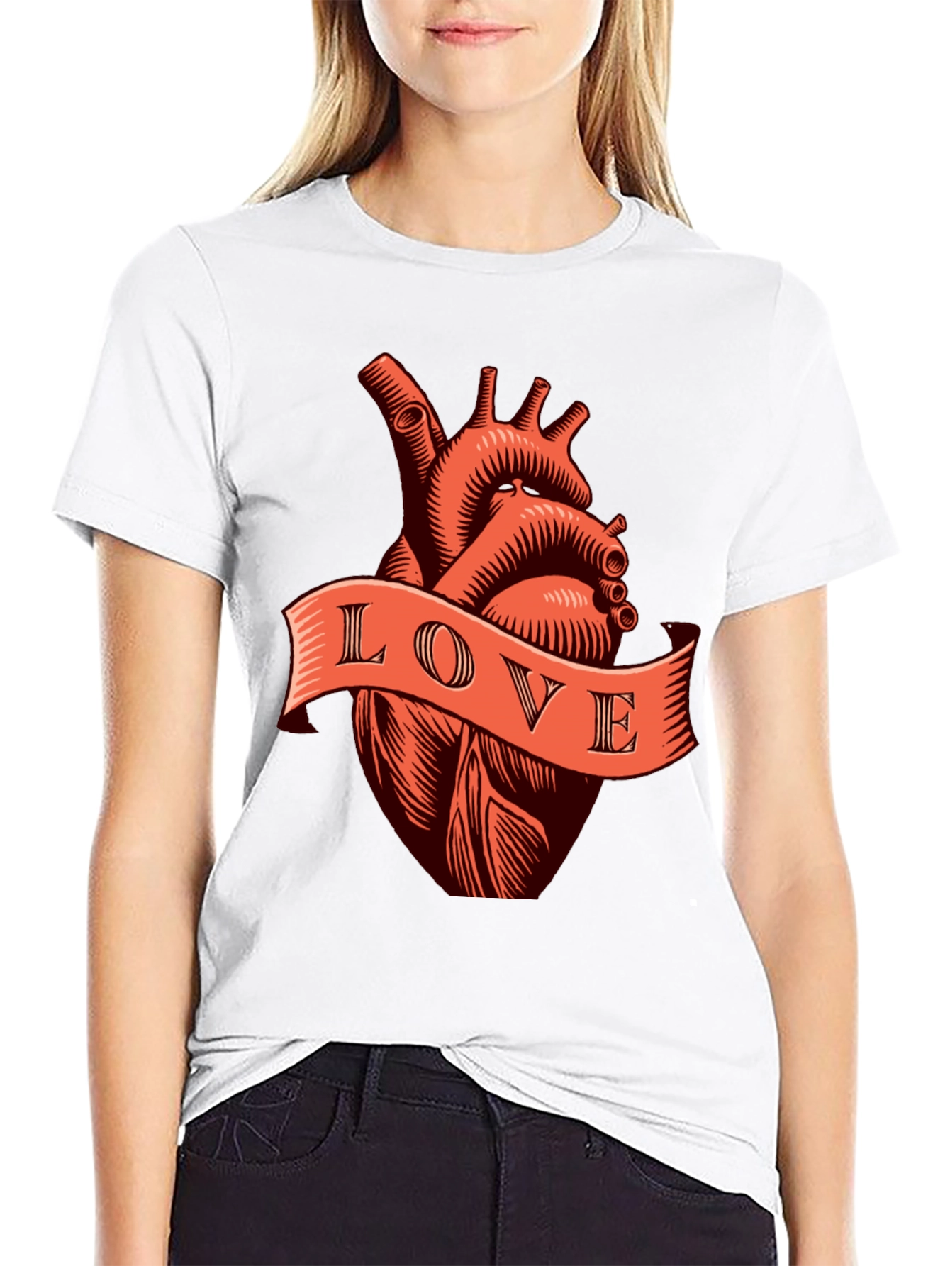 Anatomical Heart Love Tee - Black Graphic T-Shirt