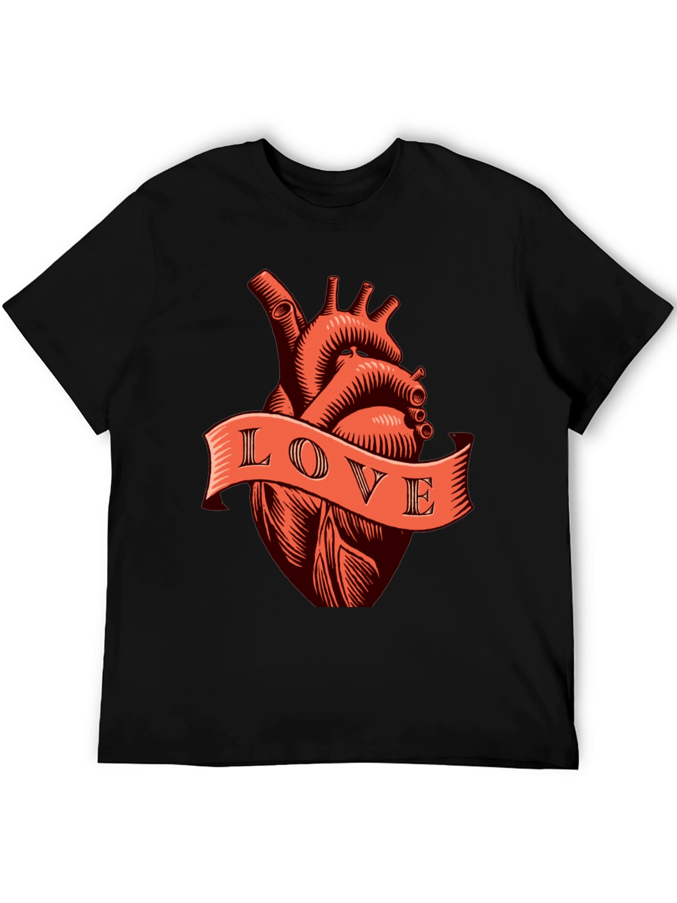 Anatomical Heart Love Tee - Black Graphic T-Shirt