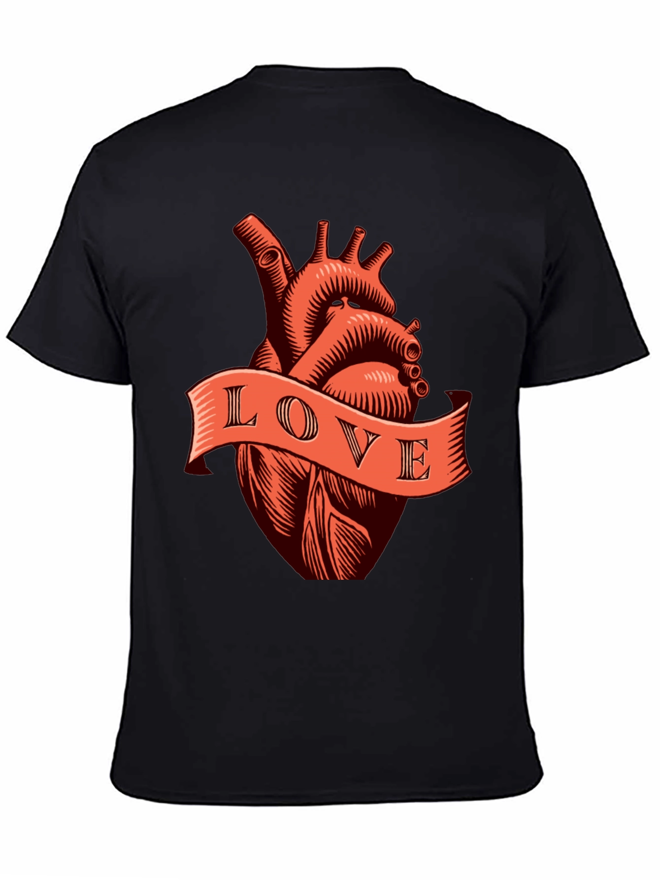 Anatomical Heart Love Tee - Black Graphic T-Shirt