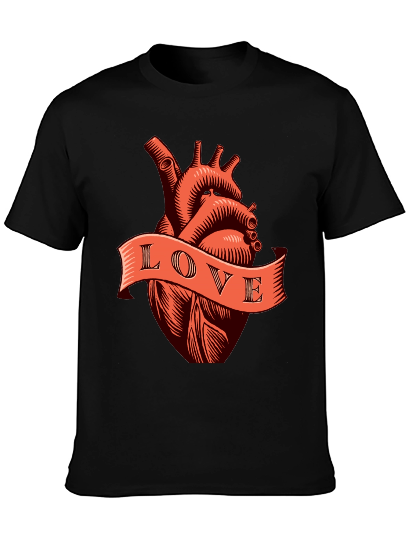 Anatomical Heart Love Tee - Black Graphic T-Shirt