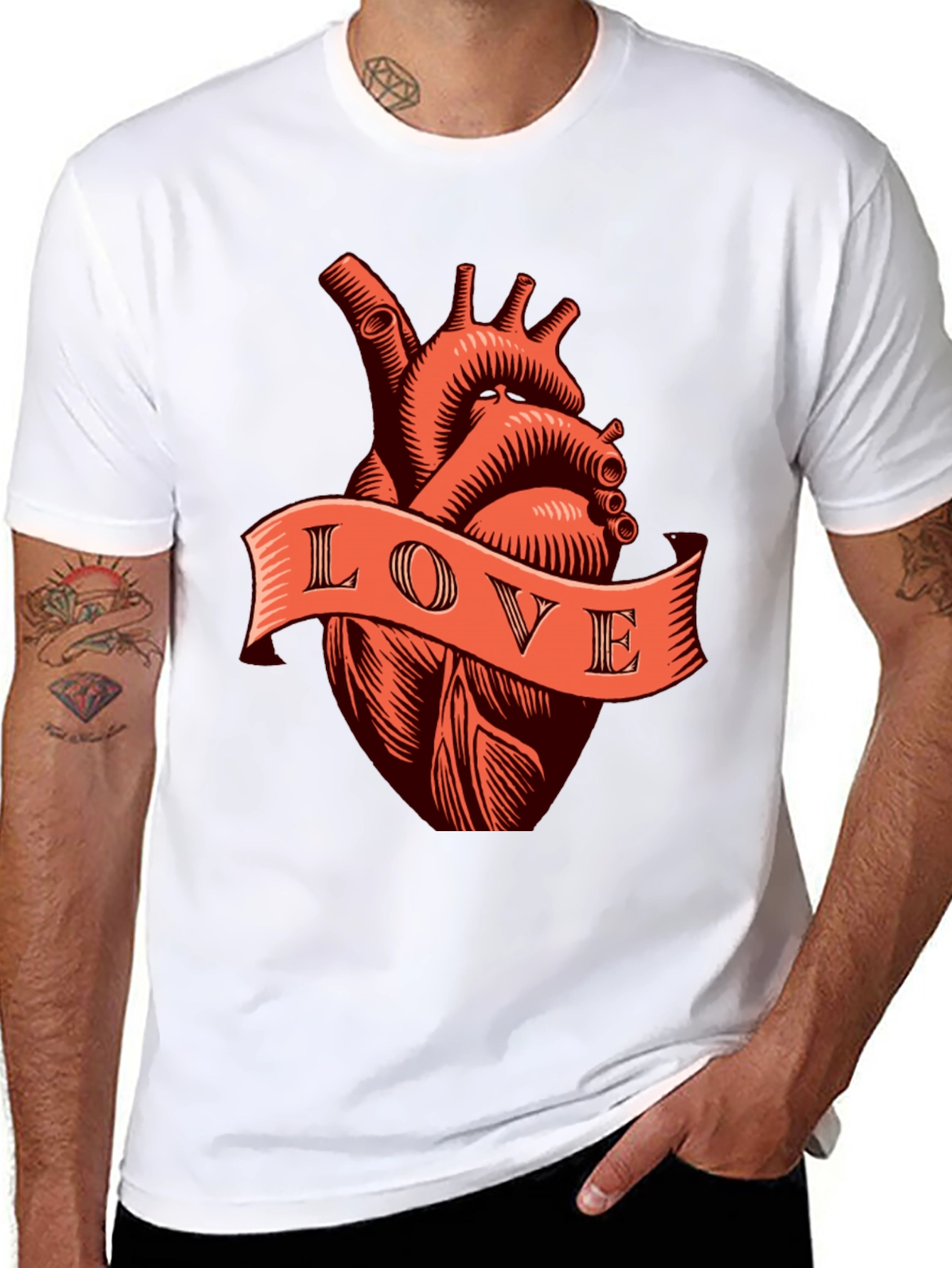 Anatomical Heart Love Tee - Black Graphic T-Shirt