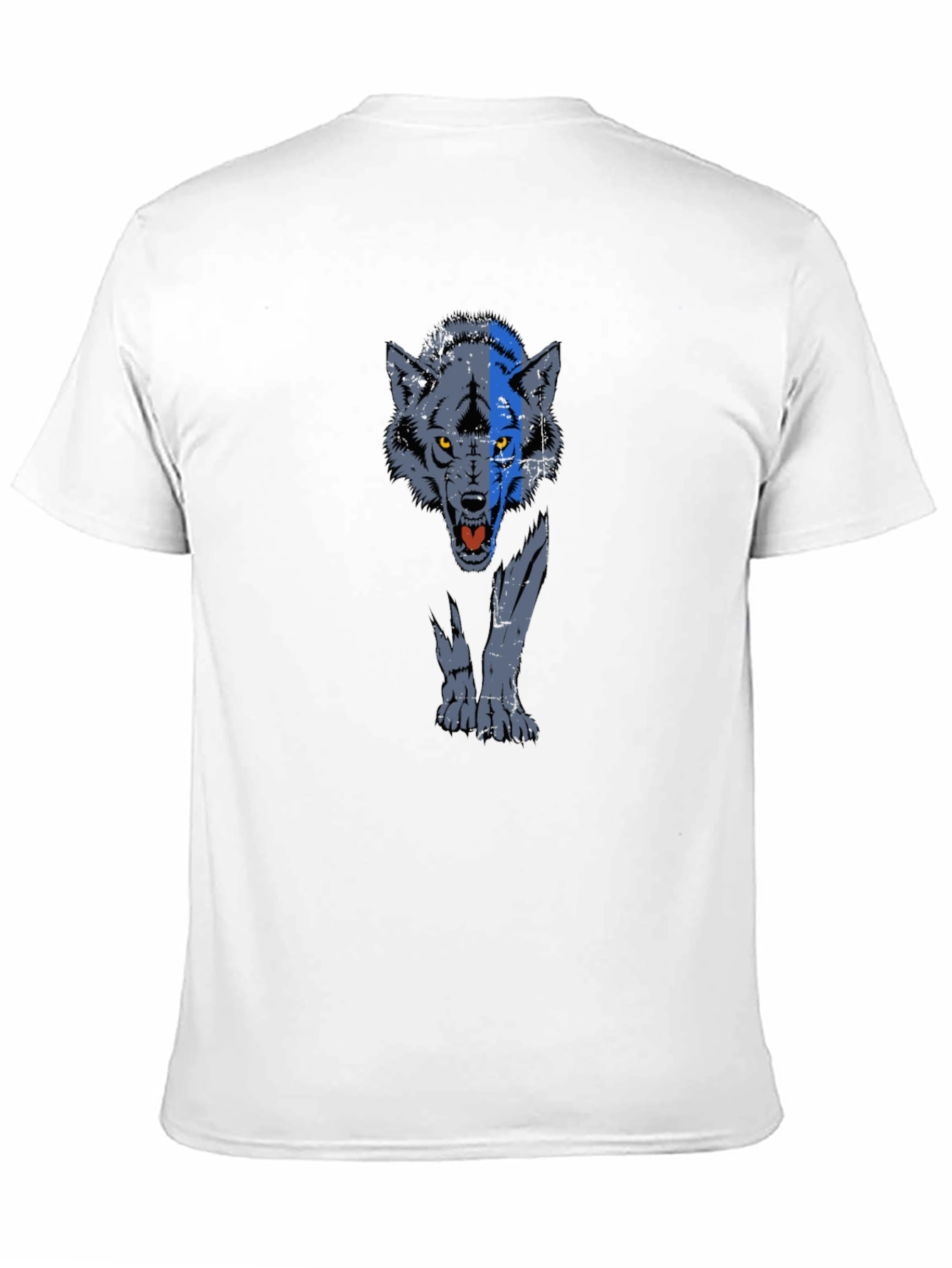 Wolf Graphic Print T-Shirt - Black