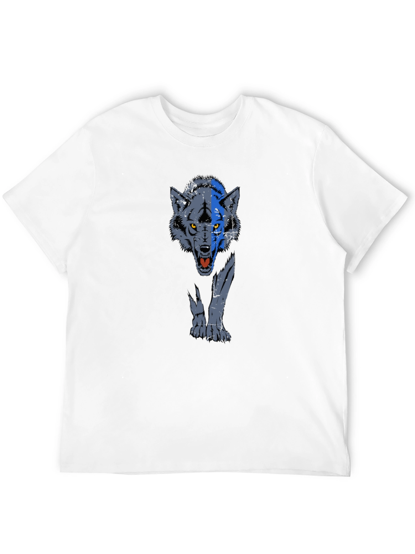 Wolf Graphic Print T-Shirt - Black