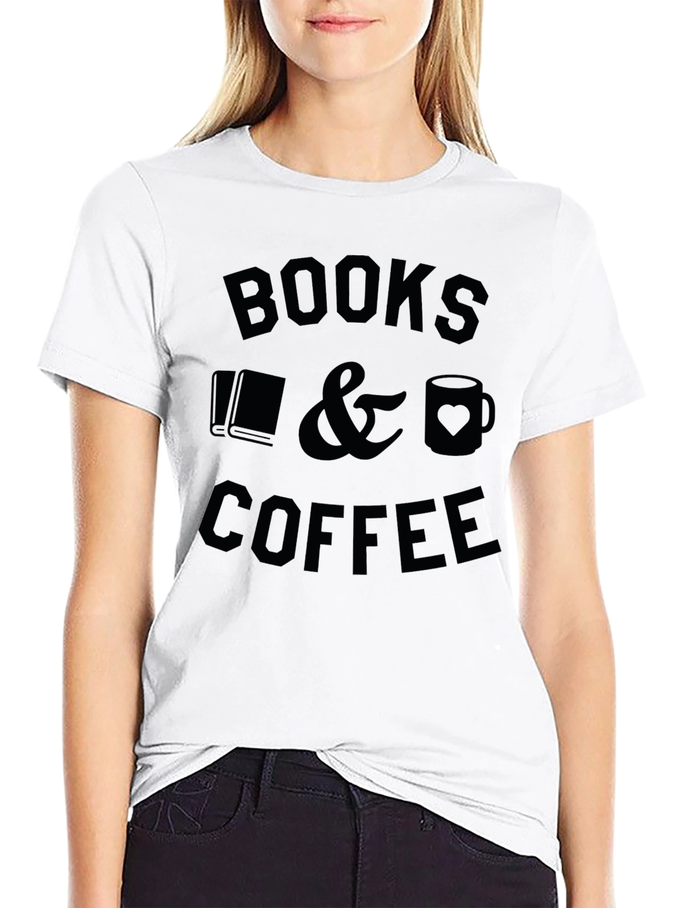 Books & Coffee Black Graphic Tee - Unisex