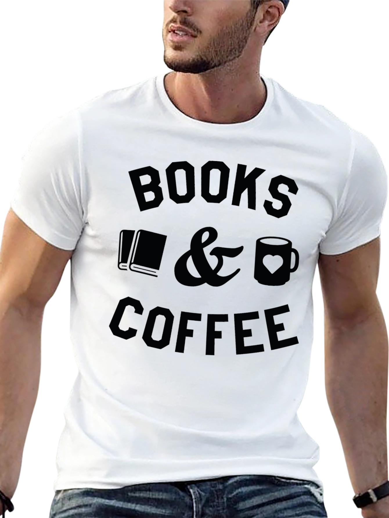 Books & Coffee Black Graphic Tee - Unisex