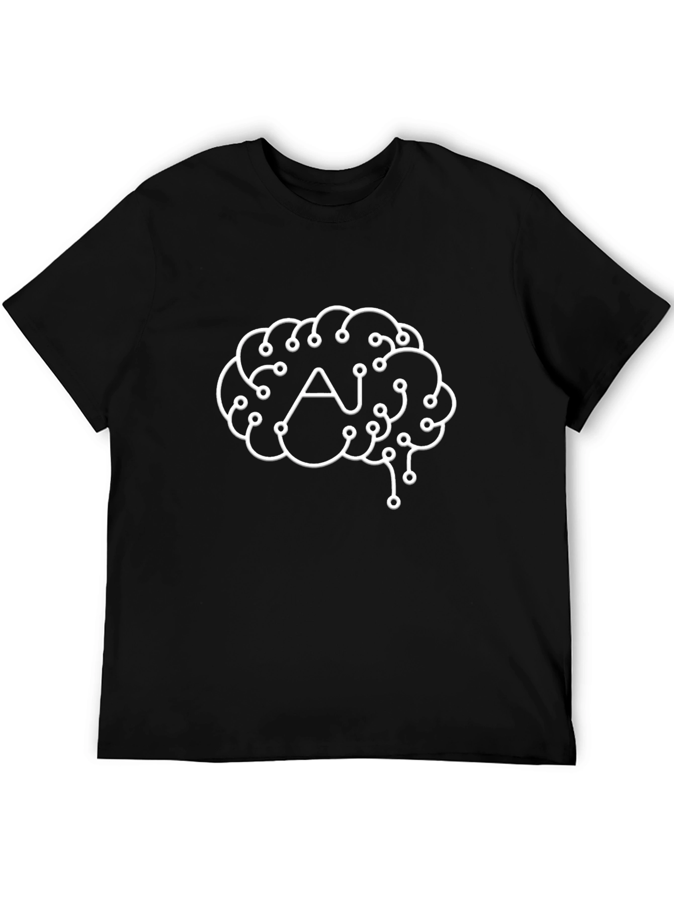 AI Brain Graphic Tee - Black