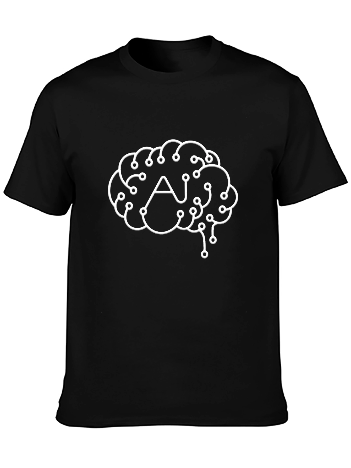 AI Brain Graphic Tee - Black